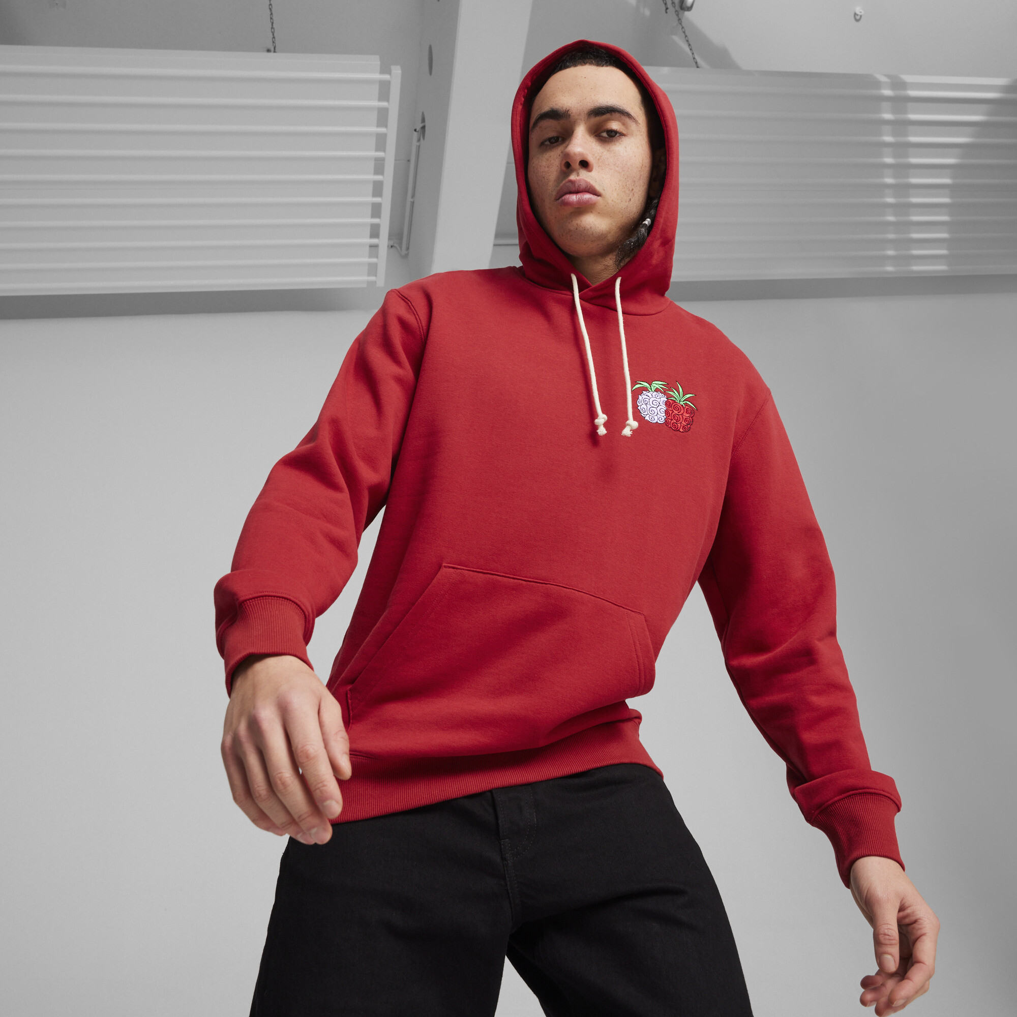 Men's Puma X ONE PIECE's Hoodie, Red, Size M, Clothing