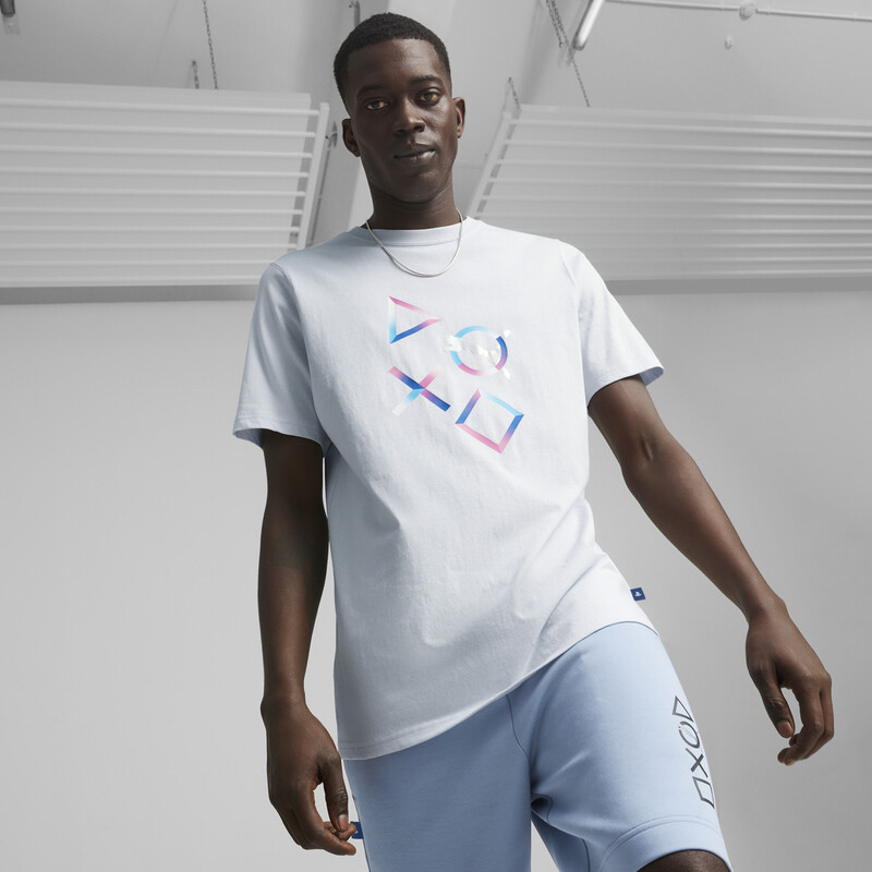 Men's PUMA X PLAYSTATION T-shirt in Silver size L