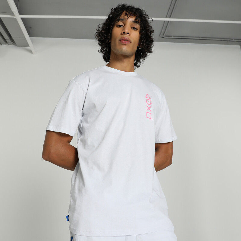 Men's PUMA X PLAYSTATION T-shirt in Silver size L