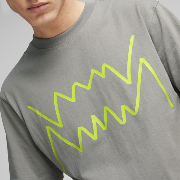Remera de basketball Jaws Core para hombre, Stormy Slate, large-ARG