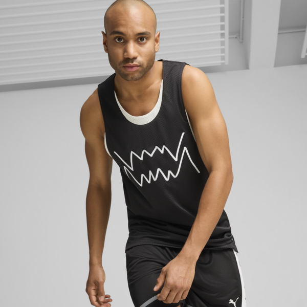 Musculosa de basketball Jaws Core para hombre, PUMA Black-PUMA White, large-ARG