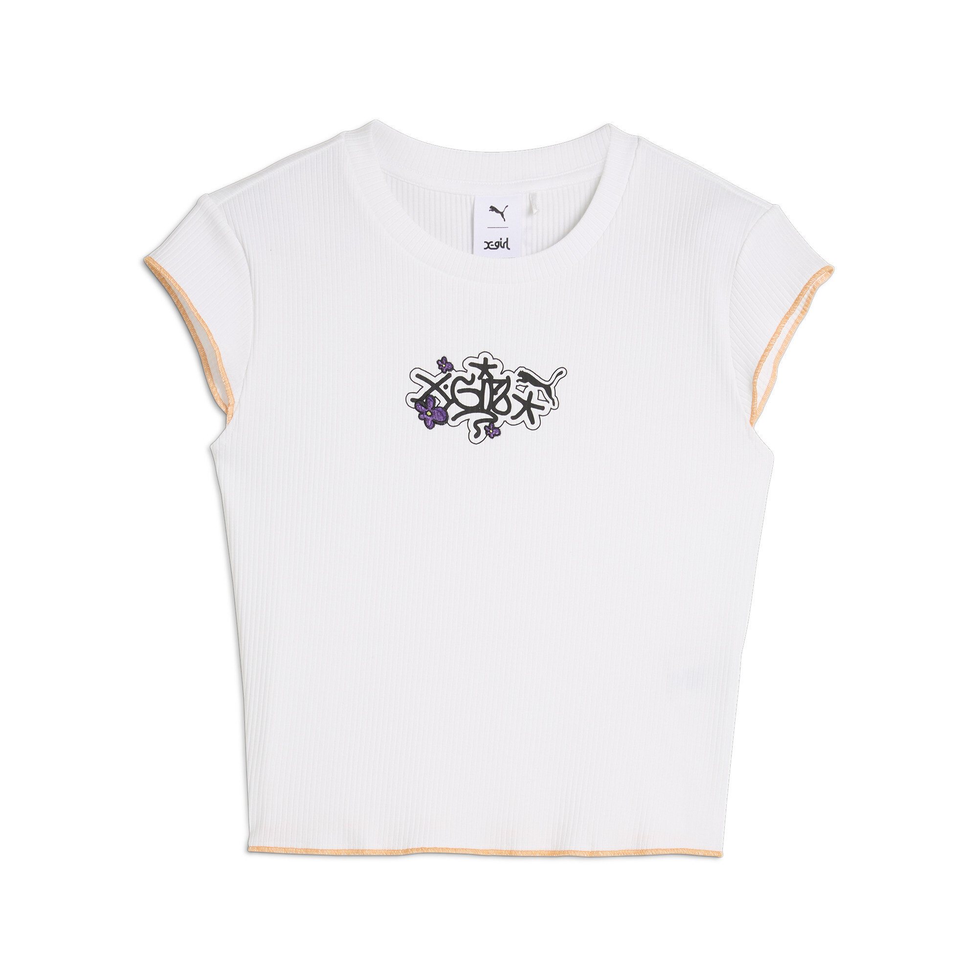 ウィメンズ PUMA x X-girl リブ スリム 半袖 Tシャツ