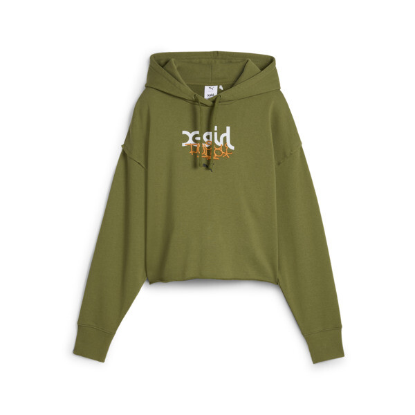 PUMA x X-GIRL Hoodie, Olive Green, large-ZAF