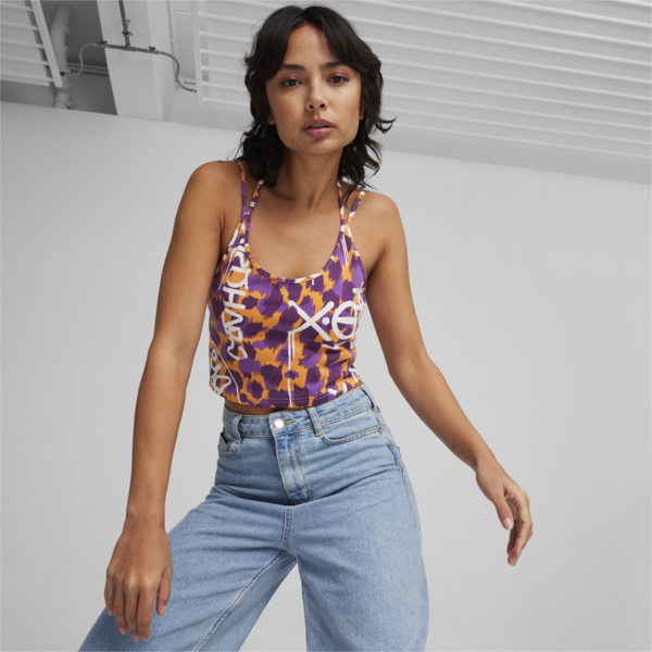 PUMA x X-GIRL Crop Top, Clementine, large-ZAF