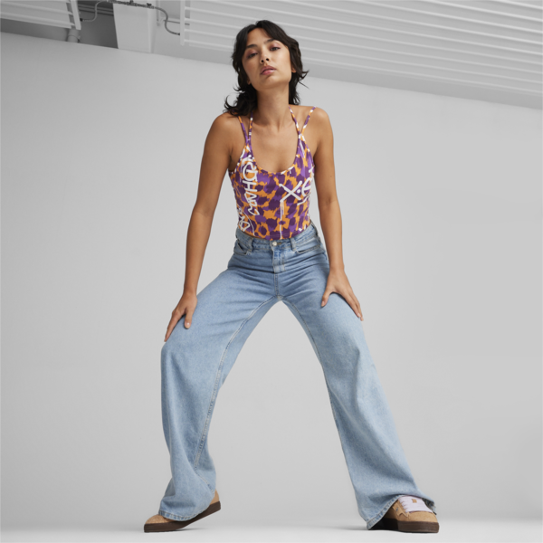 PUMA x X-GIRL Crop Top, Clementine, large-ZAF