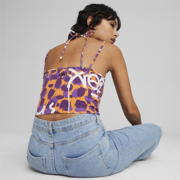 PUMA x X-GIRL Crop Top, Clementine, large-ZAF