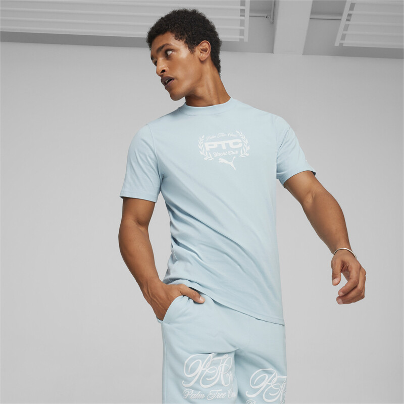 Men's PUMA X Palm Tree Crew Graphic T-shirt in Blue size L