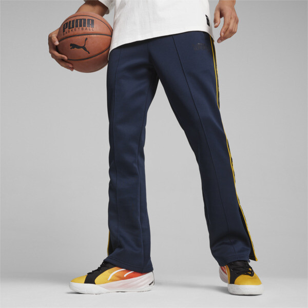 Shop Puma Hoops Men's Basketball Double Knit Pants In Club Navy