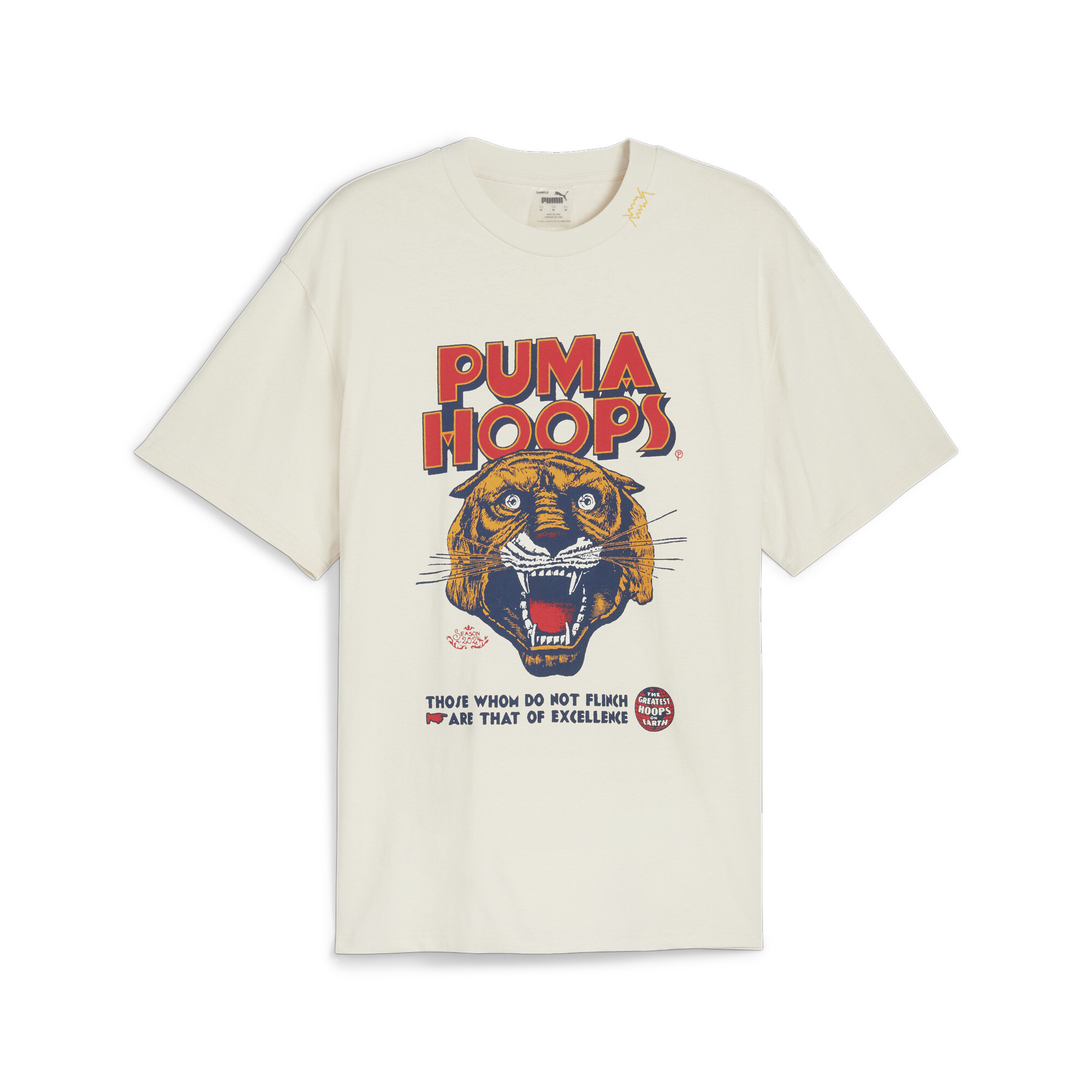 Men's PUMA HOOPS Showtime T-Shirt In White, Size 2XL