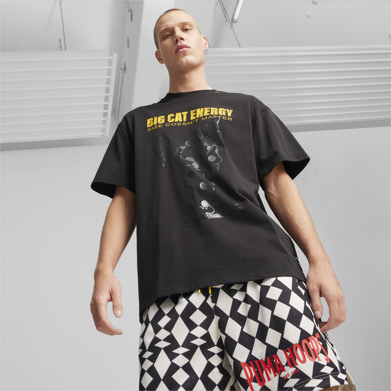 Men's PUMA Big Cat Energy Basketball T-shirt in Black size S