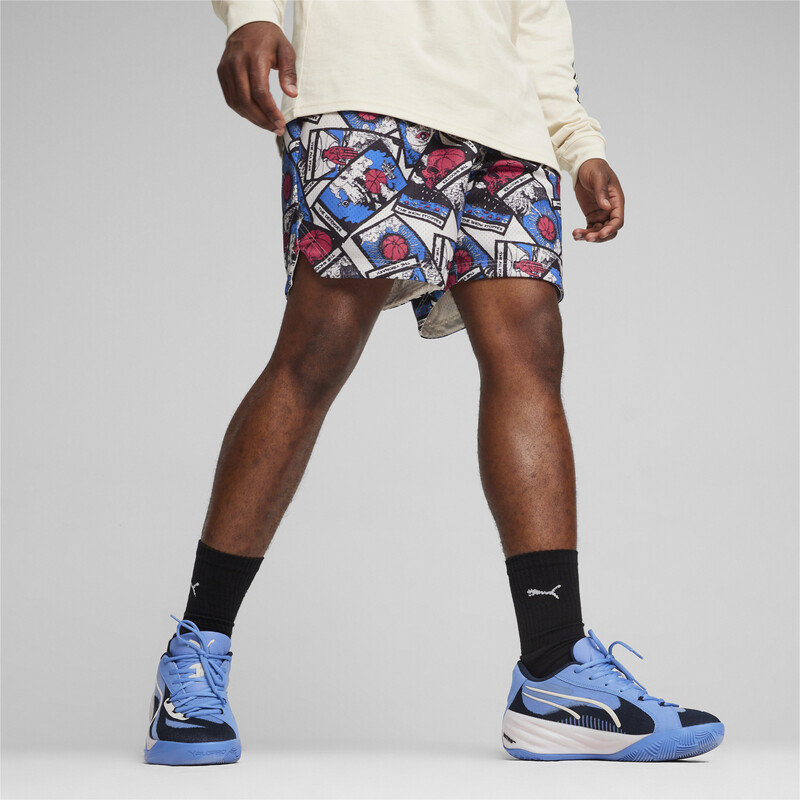 Men's PUMA In Your Cards Basketball Shorts in Alpine Snow-AOP size S