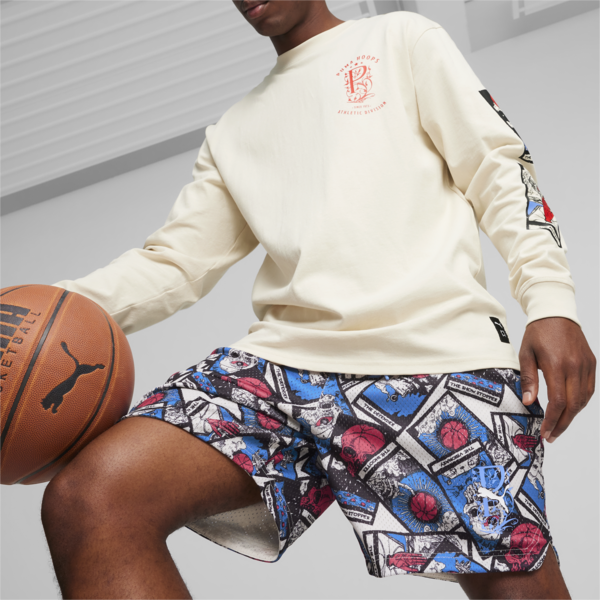 Shorts de básquet In Your Cards para hombre, Alpine Snow-AOP, large-ARG