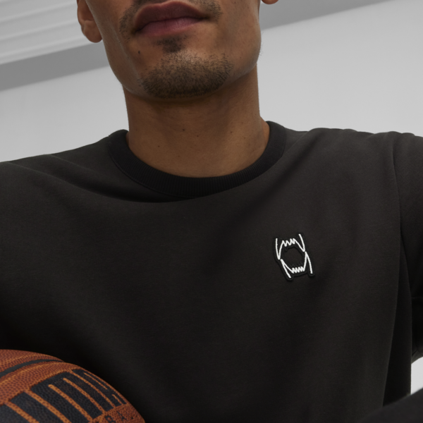 Buzo de basketball Pivot Crewneck, PUMA Black, large-ARG