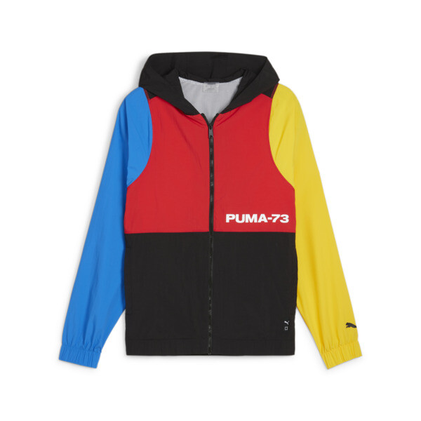 Campera de Basketball Winners Circle, PUMA Black-Racing Blue-Yellow Sizzle-For All Time Red, large-ARG