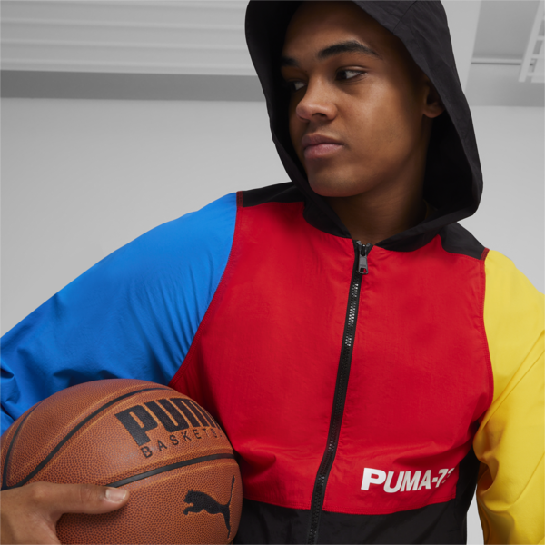 Campera de basketball Winners Circle, PUMA Black-Racing Blue-Yellow Sizzle-For All Time Red, large-ARG