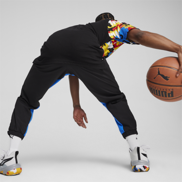 Pantalón de basket Winners Circle Warmup para hombre, PUMA Black-Racing Blue, large-ARG