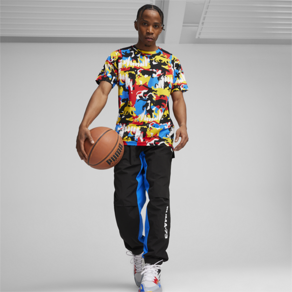 Pantalón de basket Winners Circle Warmup para hombre, PUMA Black-Racing Blue, large-ARG