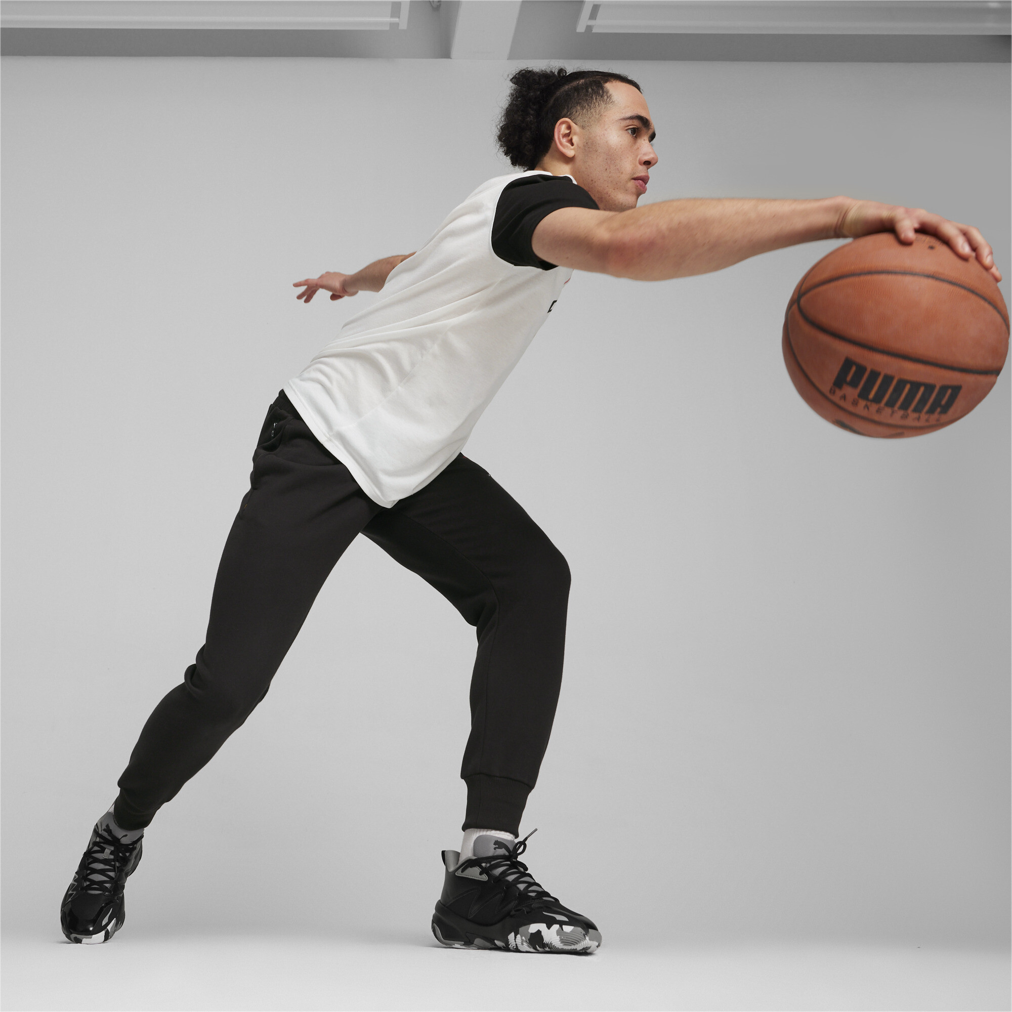 Men's Puma Booster Basketball Sweatpants, Black, Size 3XL, Sport
