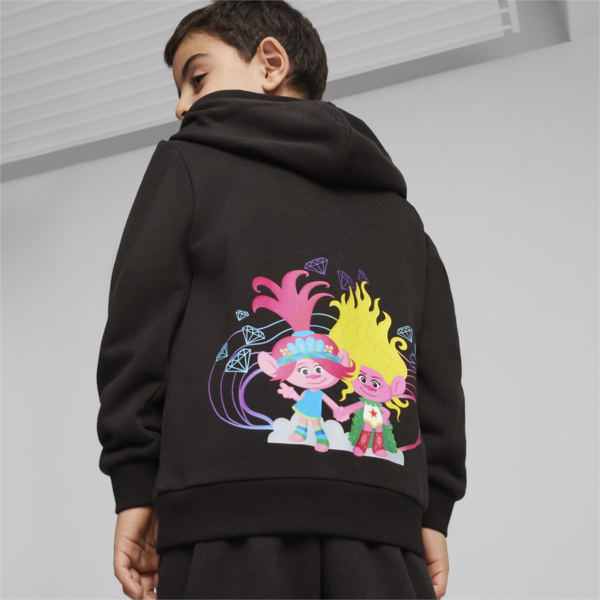 PUMA x TROLLS Kids' Hoodie, PUMA Black, large-ZAF