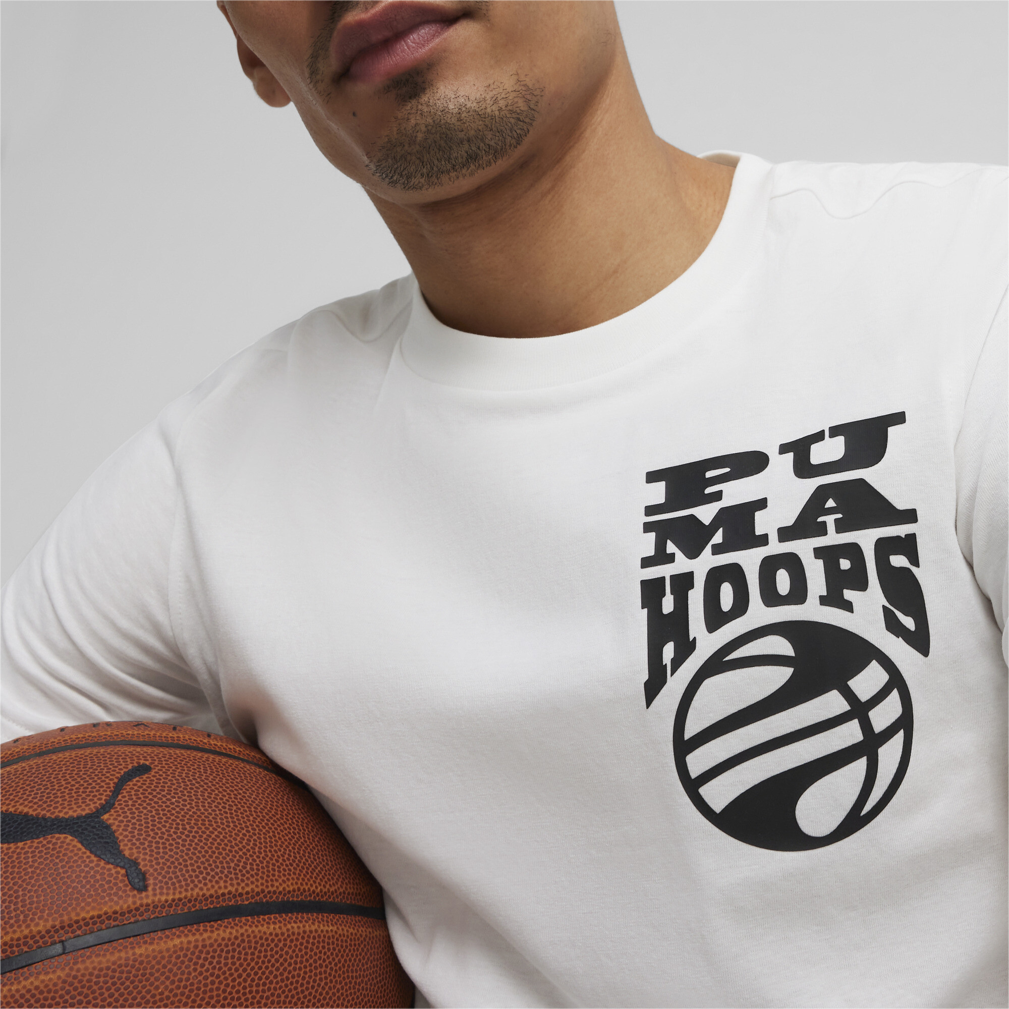 Men's PUMA The Hooper Basketball T-Shirt In White, Size Medium