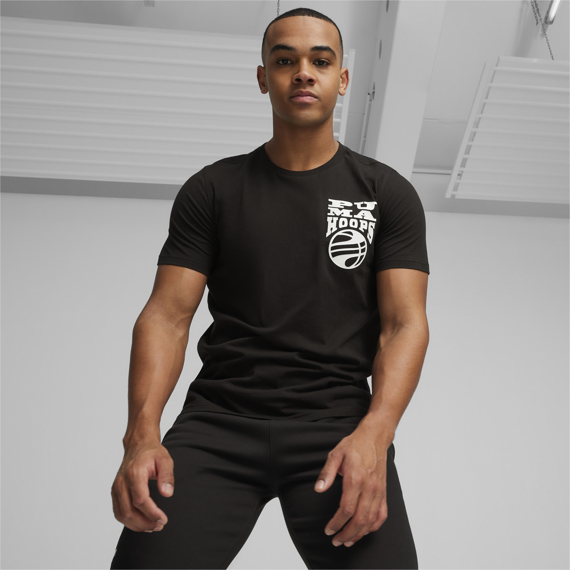 Men's Puma The Hooper's Basketball T-Shirt, Black, Size XXL, Clothing