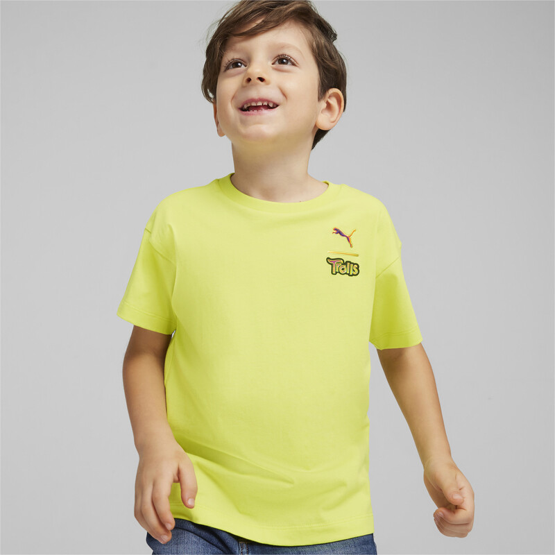 PUMA X TROLLS Kids' Graphic T-shirt in Yellow size 7-8Y