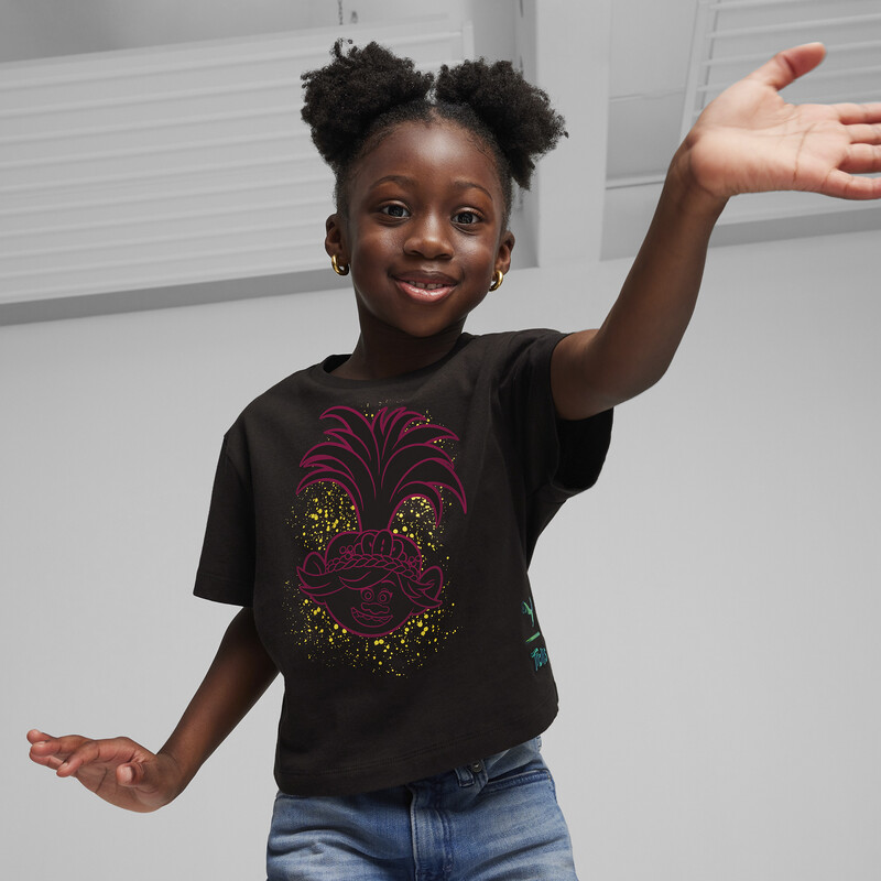 PUMA X TROLLS Kids' Graphic T-shirt in Black size 11-12Y