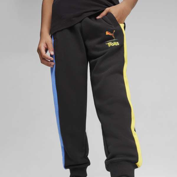 PUMA x TROLLS Kids' T7 Track Pants, PUMA Black, large-ZAF