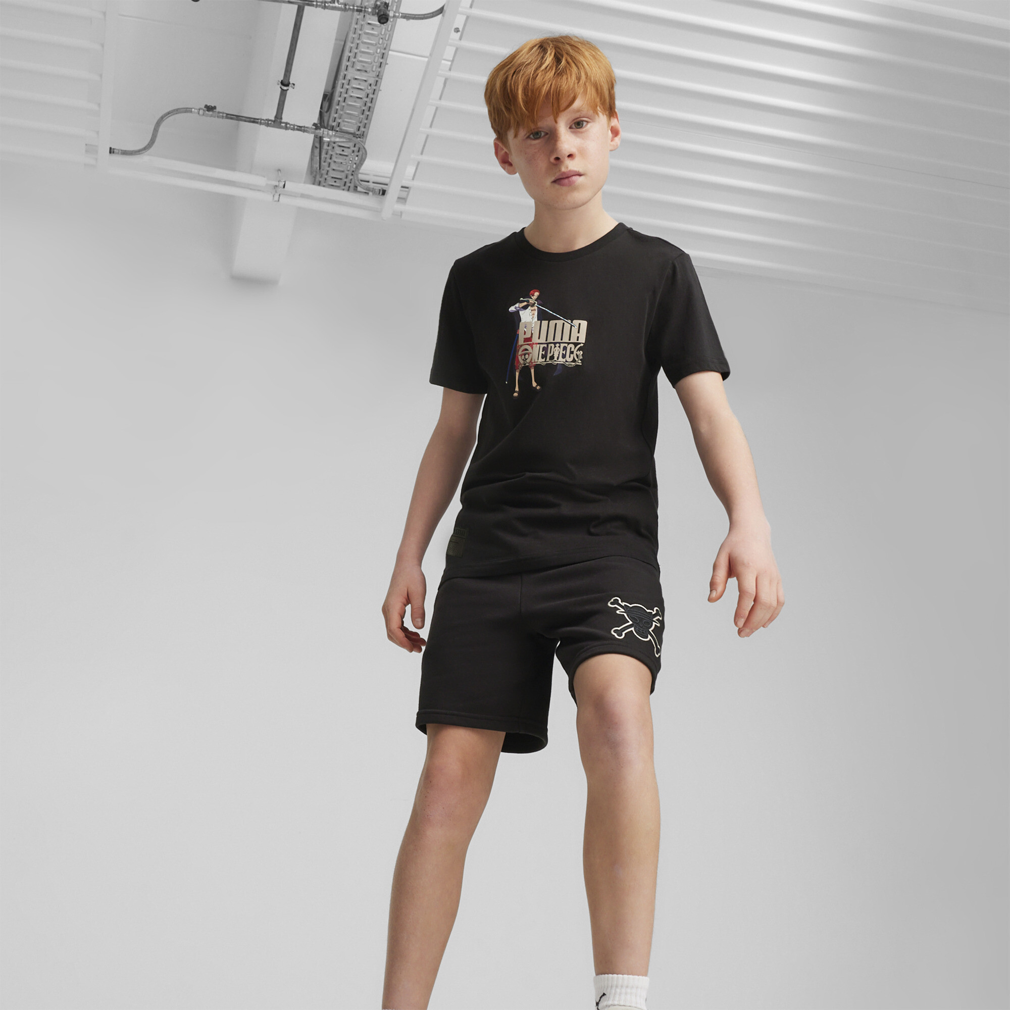 Men's Puma X ONE PIECE Youth Graphic T-Shirt, Black, Size 7-8Y, Clothing