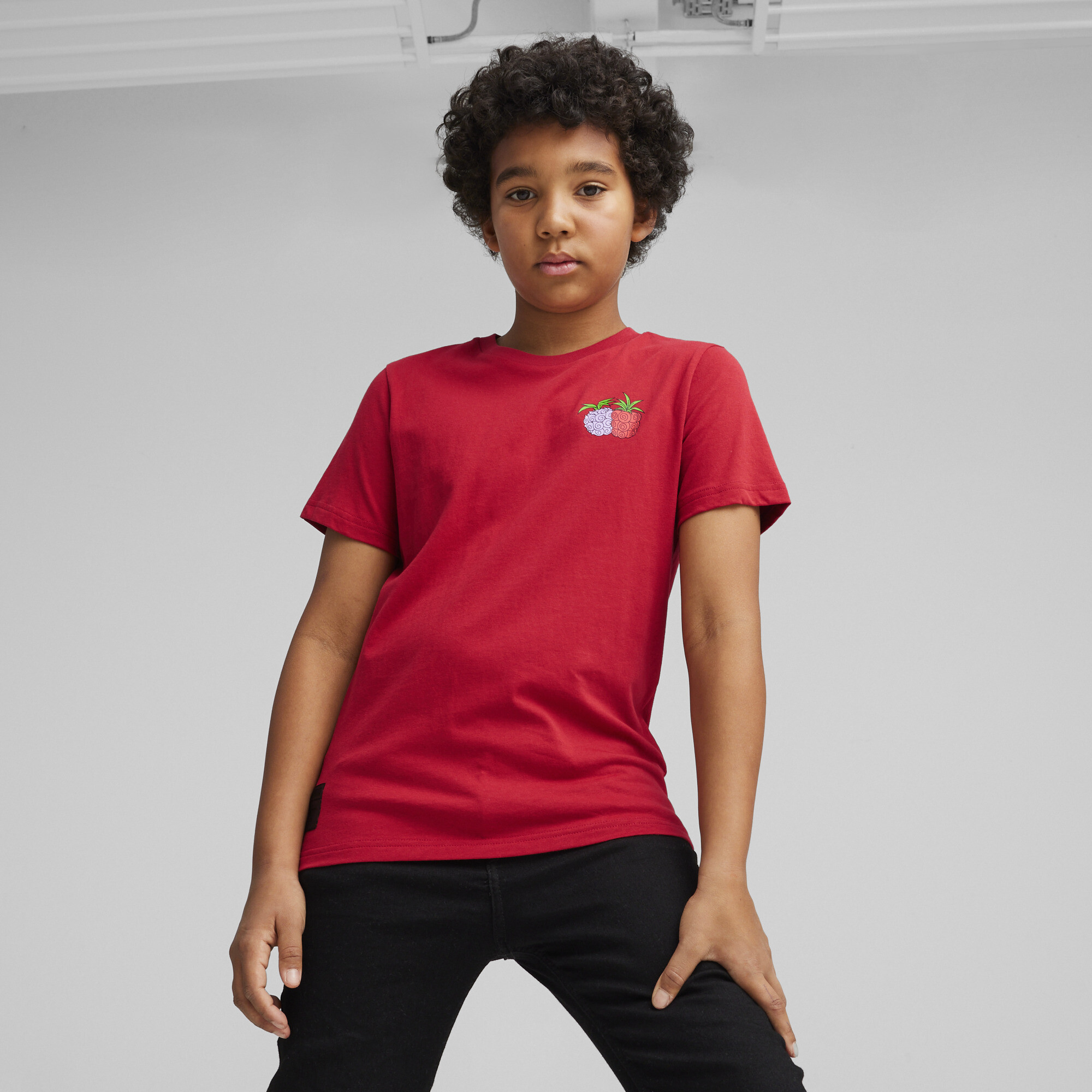 Men's Puma X ONE PIECE Youth Graphic T-Shirt, Red, Size 13-14Y, Clothing