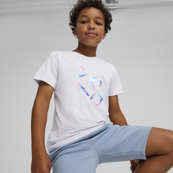 Playera juvenil PUMA x PLAYSTATION® I, Silver Mist, large-MEX