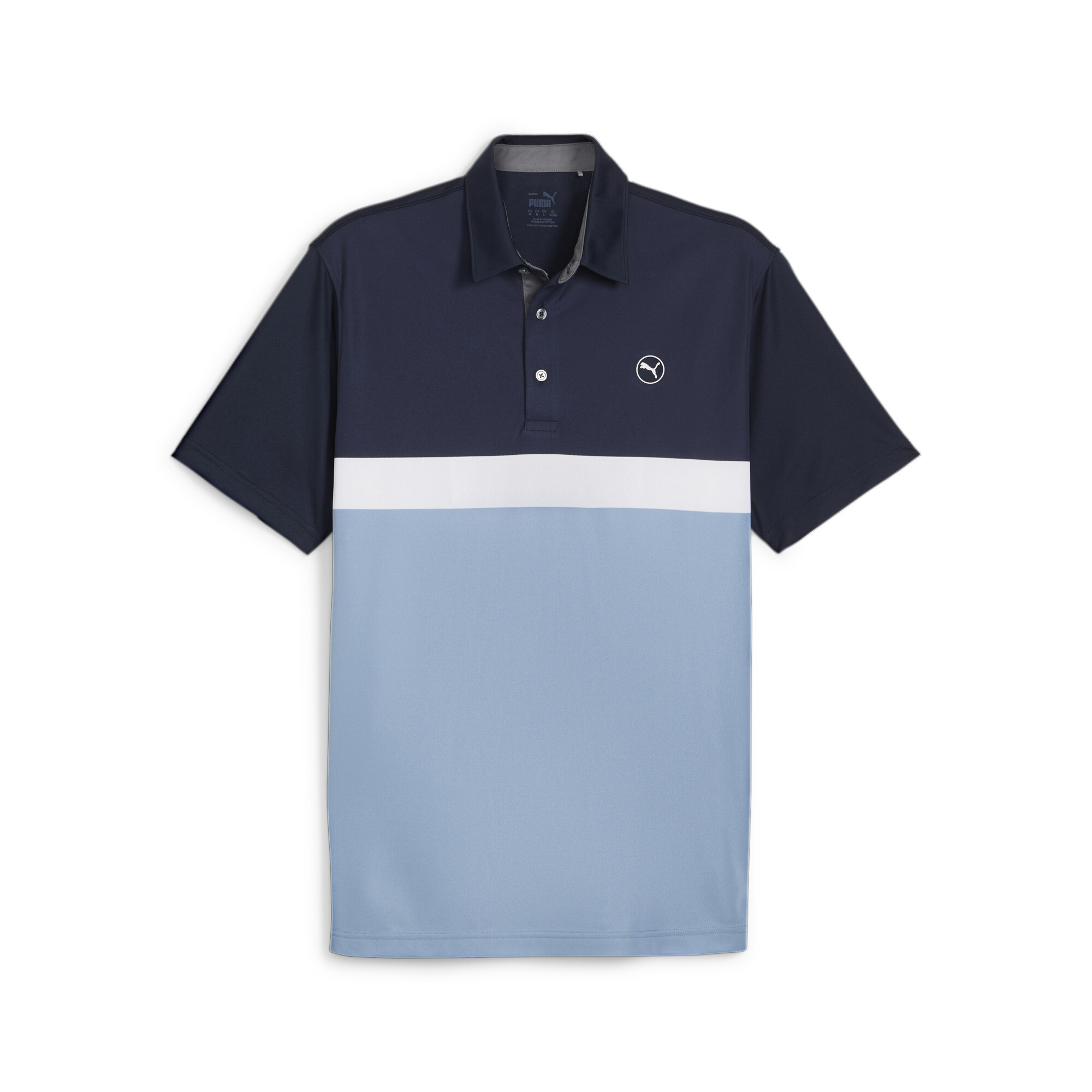 Men's Puma Pure Colourblock's Golf Polo T-Shirt, Blue T-Shirt, Size XXL T-Shirt, Clothing