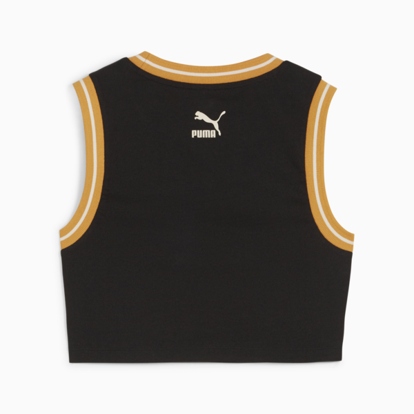 Top corto PUMA TEAM Graphic para mujer, PUMA Black, large-ARG