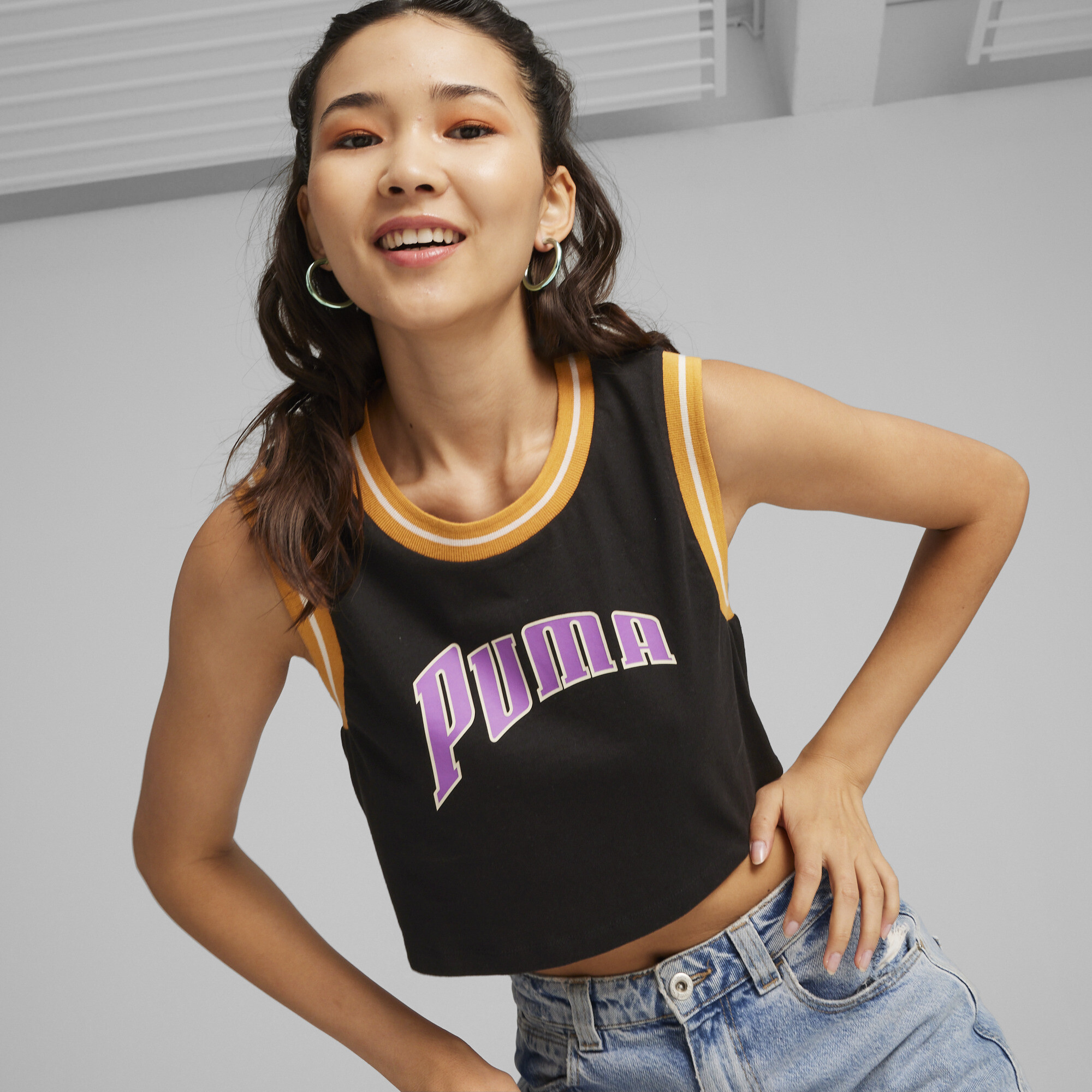 PUMA x lemlem Cropped Training Tank Top Women, T-shirts & Tops