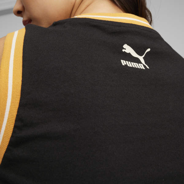 Top corto PUMA TEAM Graphic para mujer, PUMA Black, large-ARG
