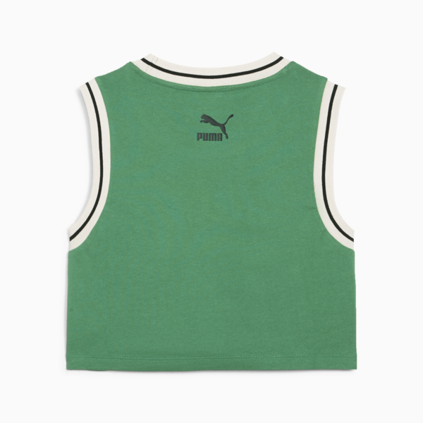 Top corto PUMA TEAM Graphic para mujer, Archive Green, large-ARG