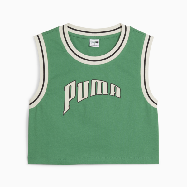 Top corto PUMA TEAM Graphic para mujer, Archive Green, large-ARG