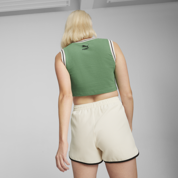 Top corto PUMA TEAM Graphic para mujer, Archive Green, large-ARG