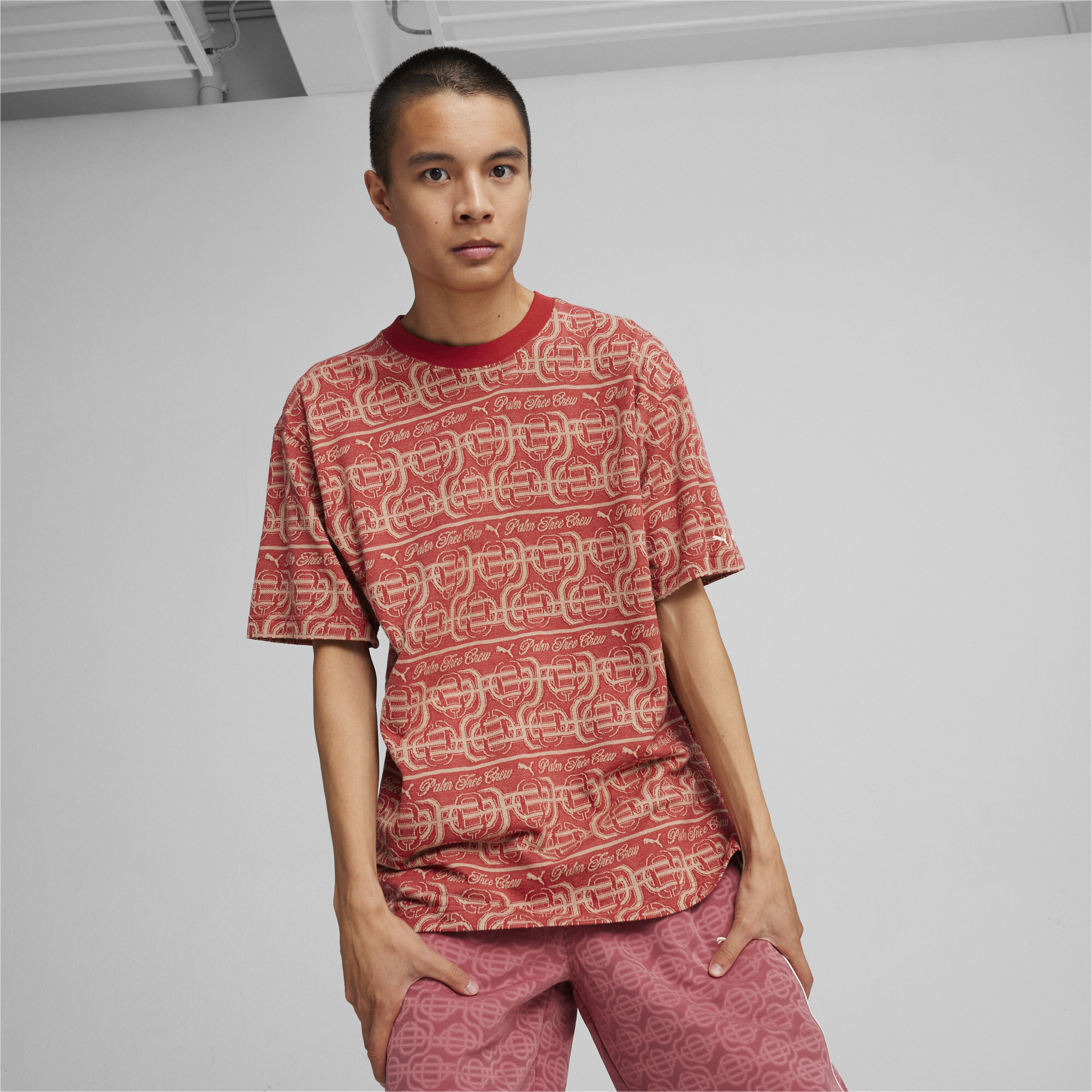 人気カラーの Puma | Tee Striped Men's Crew Tree Palm X PUMA X Tree Palm Clothing