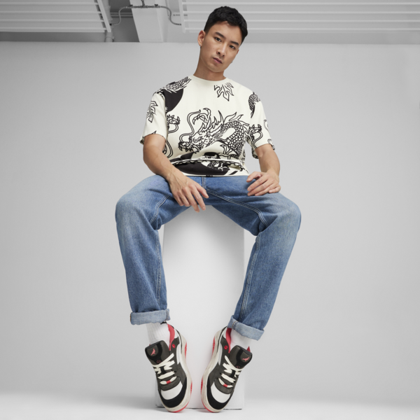 Remera PUMA X STAPLE, Warm White-Puma black, large-ARG
