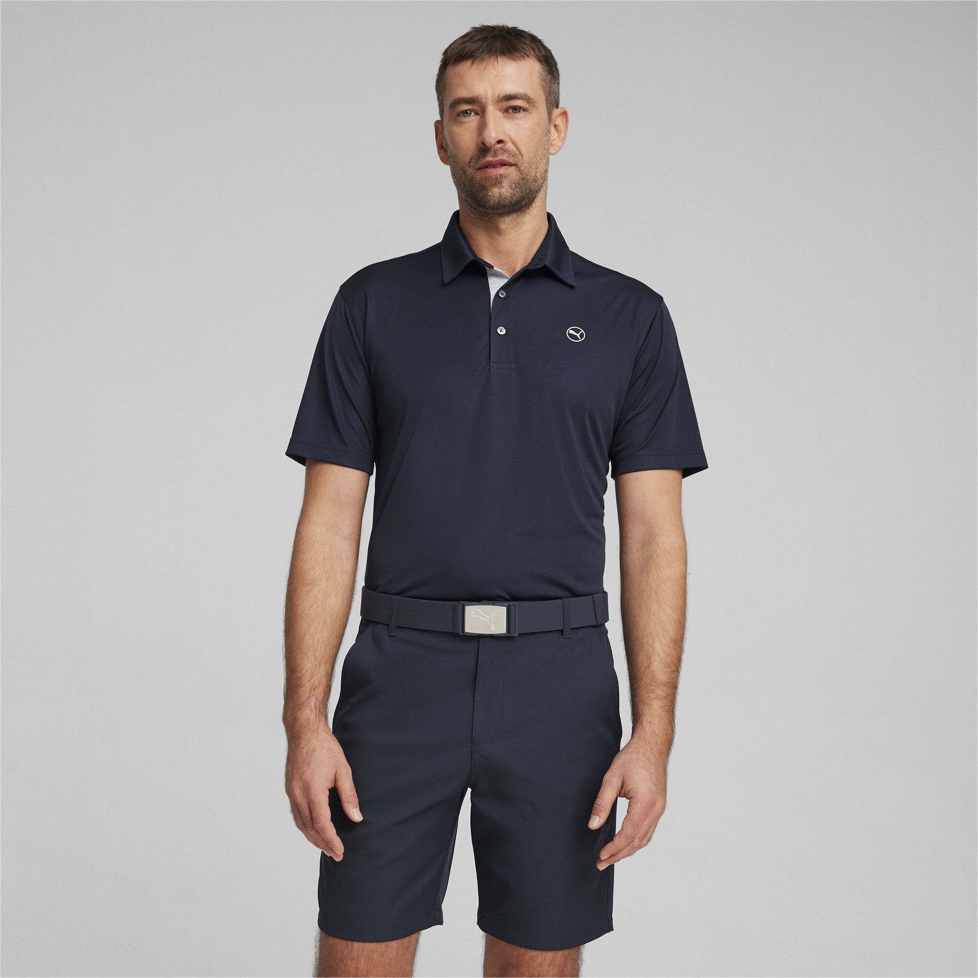 Puma Pure Solid Golf-Poloshirt Herren | Mit Plain | Deep Navy | Größe: M