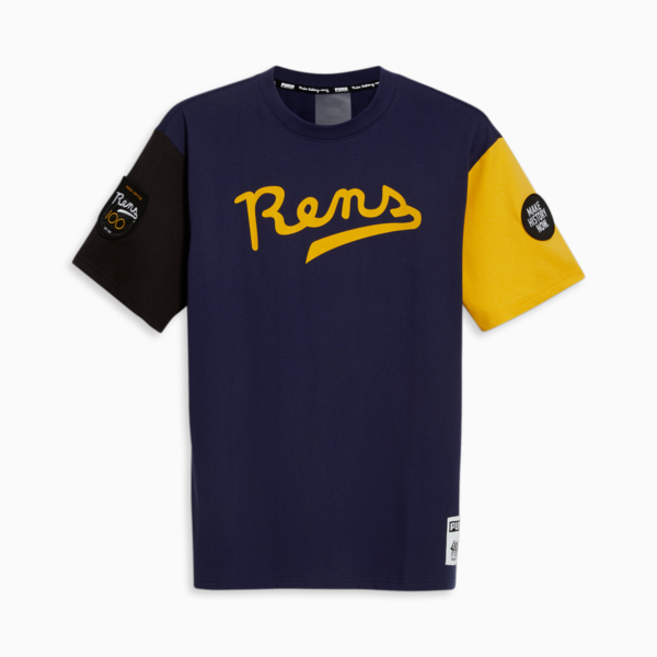 Playera para hombre PUMA x BLACK FIVES Rens 100, PUMA Navy-Yellow Sizzle-PUMA Black, large-MEX