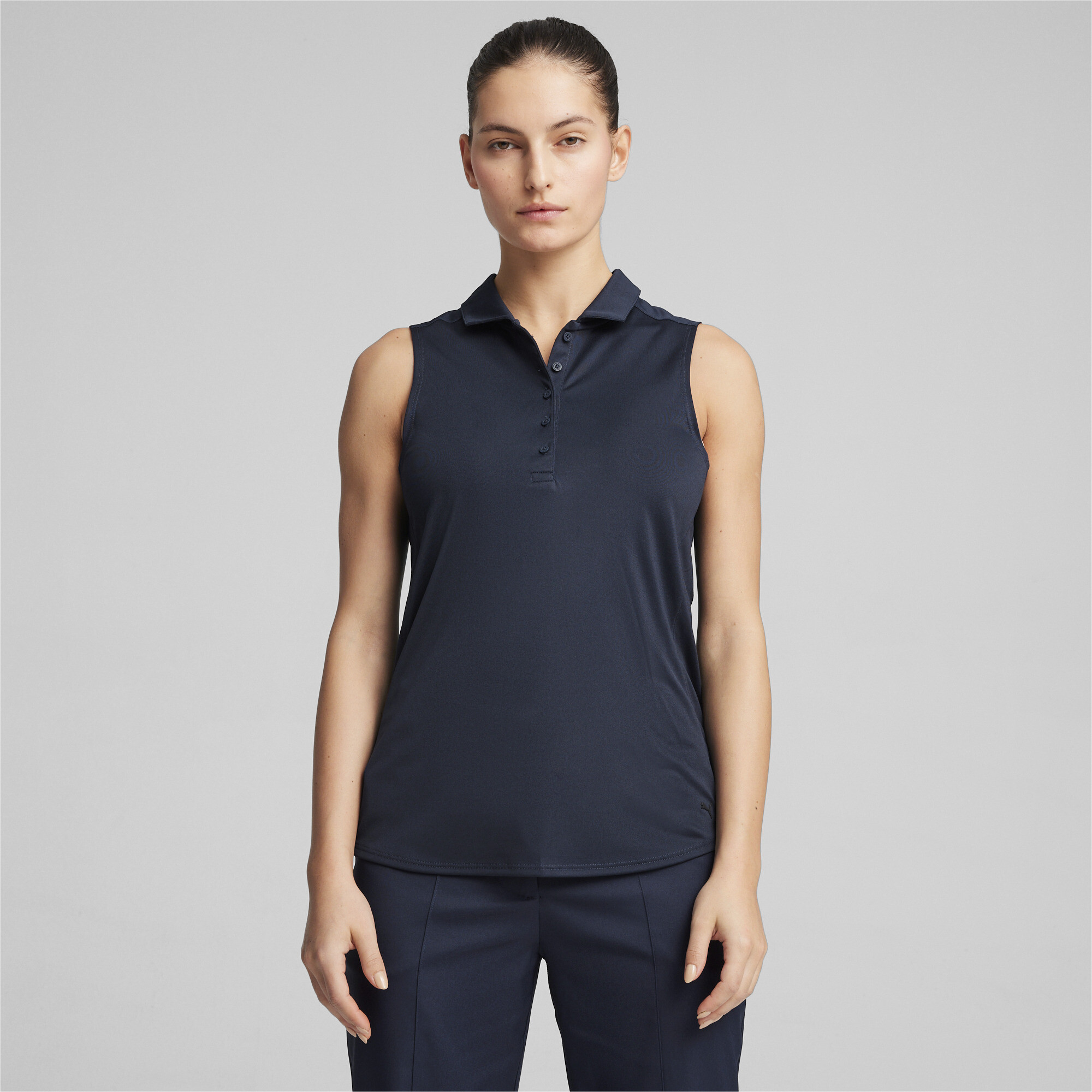 Puma W Pure Ärmelloses Golf-Poloshirt Damen | Mit Plain | Deep Navy | Größe: XL