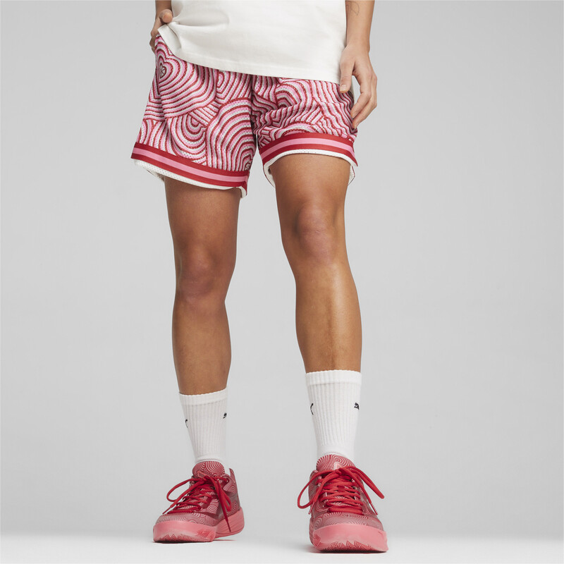 Women's PUMA Game Love Big Heart Basketball Shorts in Red size M