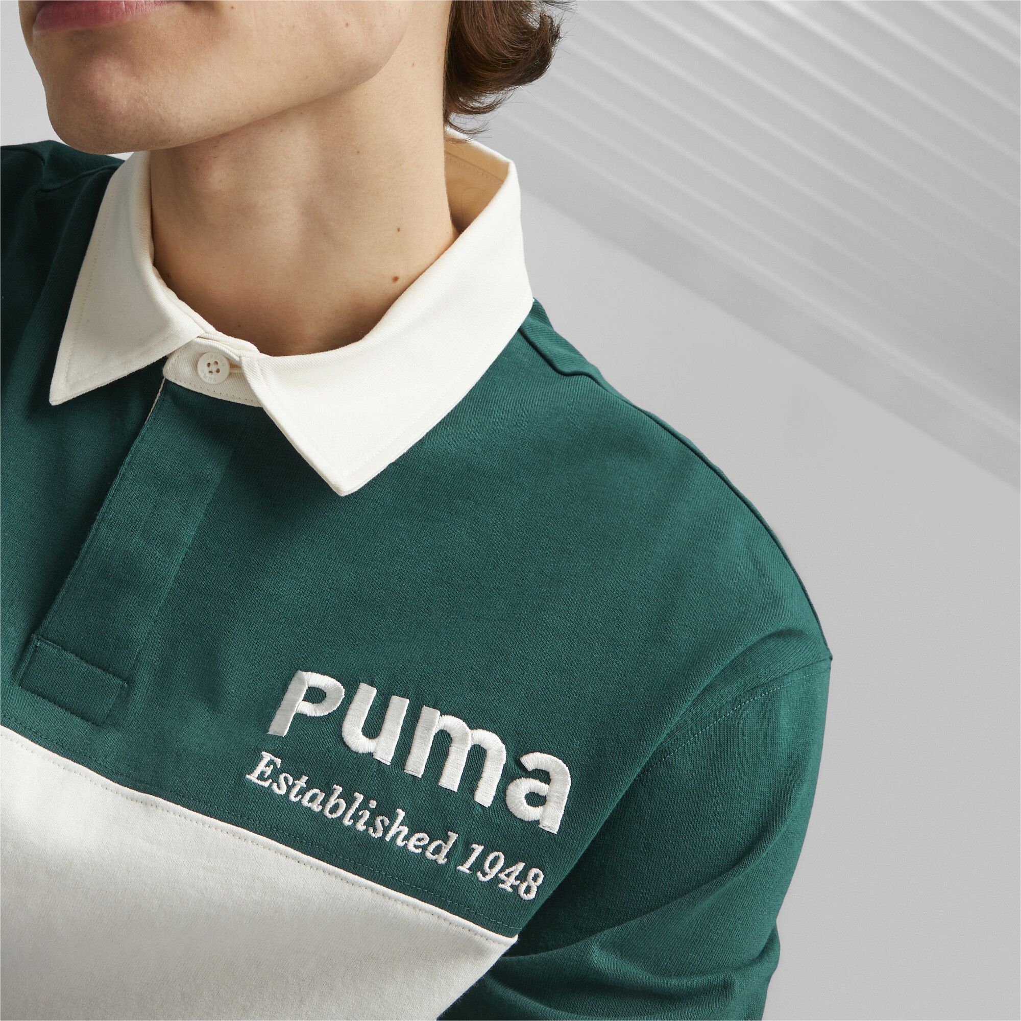 Men's Puma Team's Rugby Shirt, Green, Size XL, Clothing
