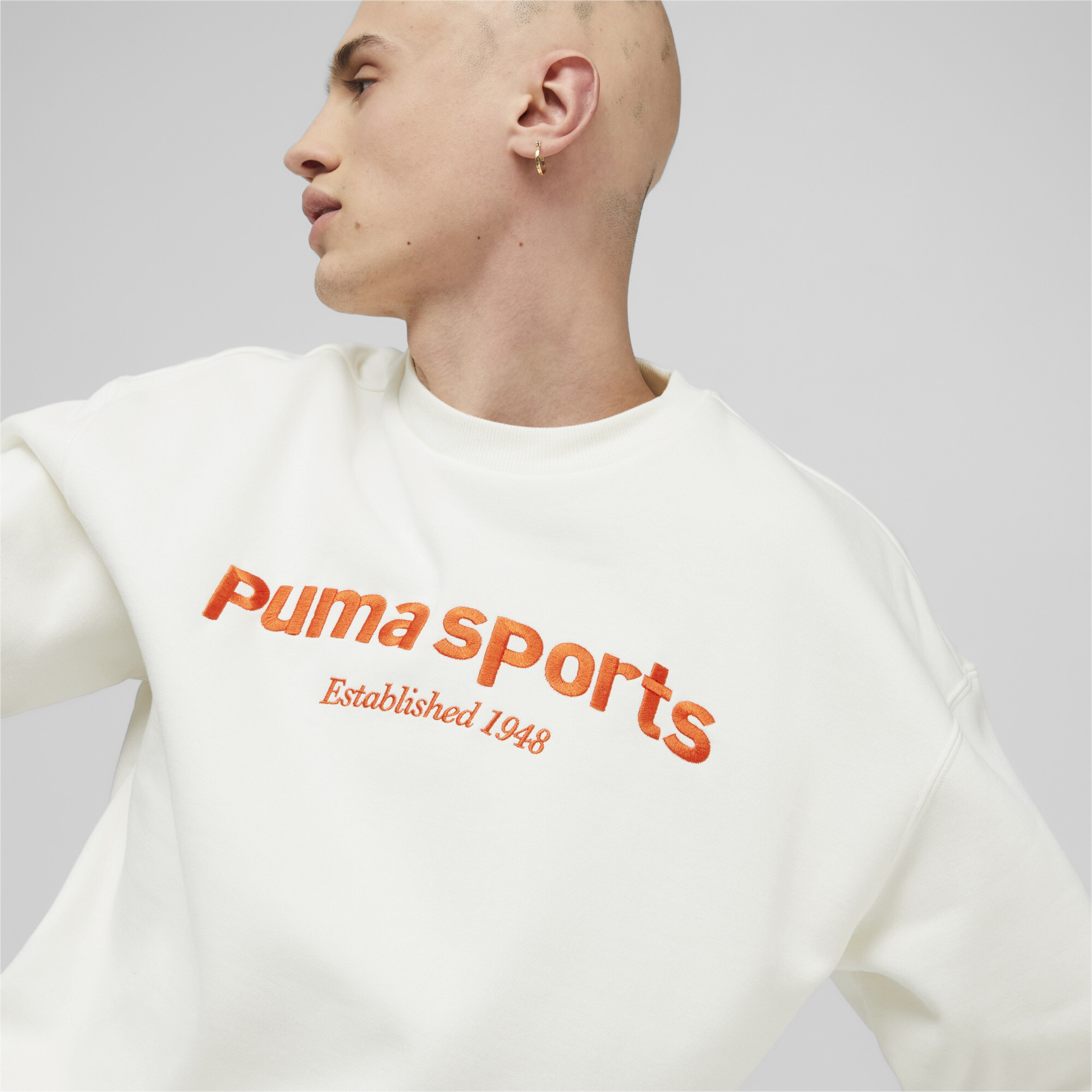 Men's PUMA Team Sweatshirt In White, Size Large