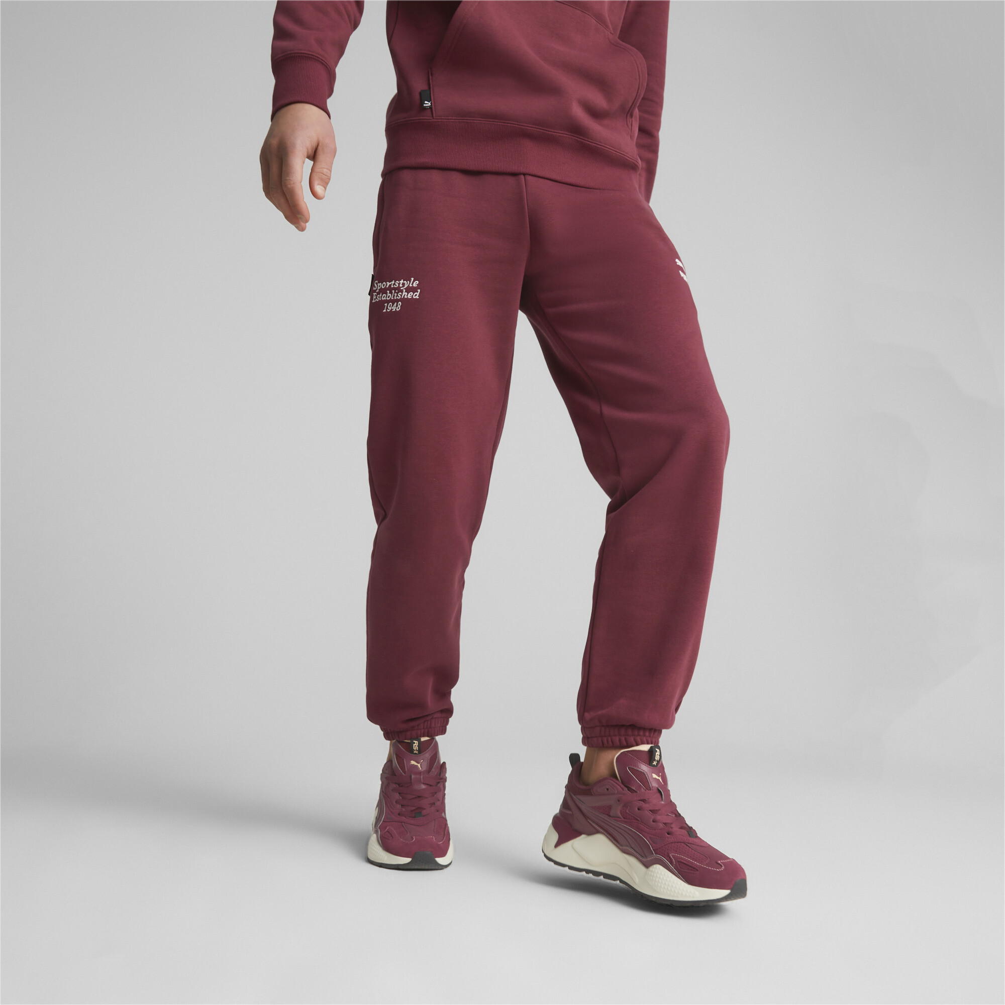 Men's PUMA Team Sweatpants In Red, Size Small