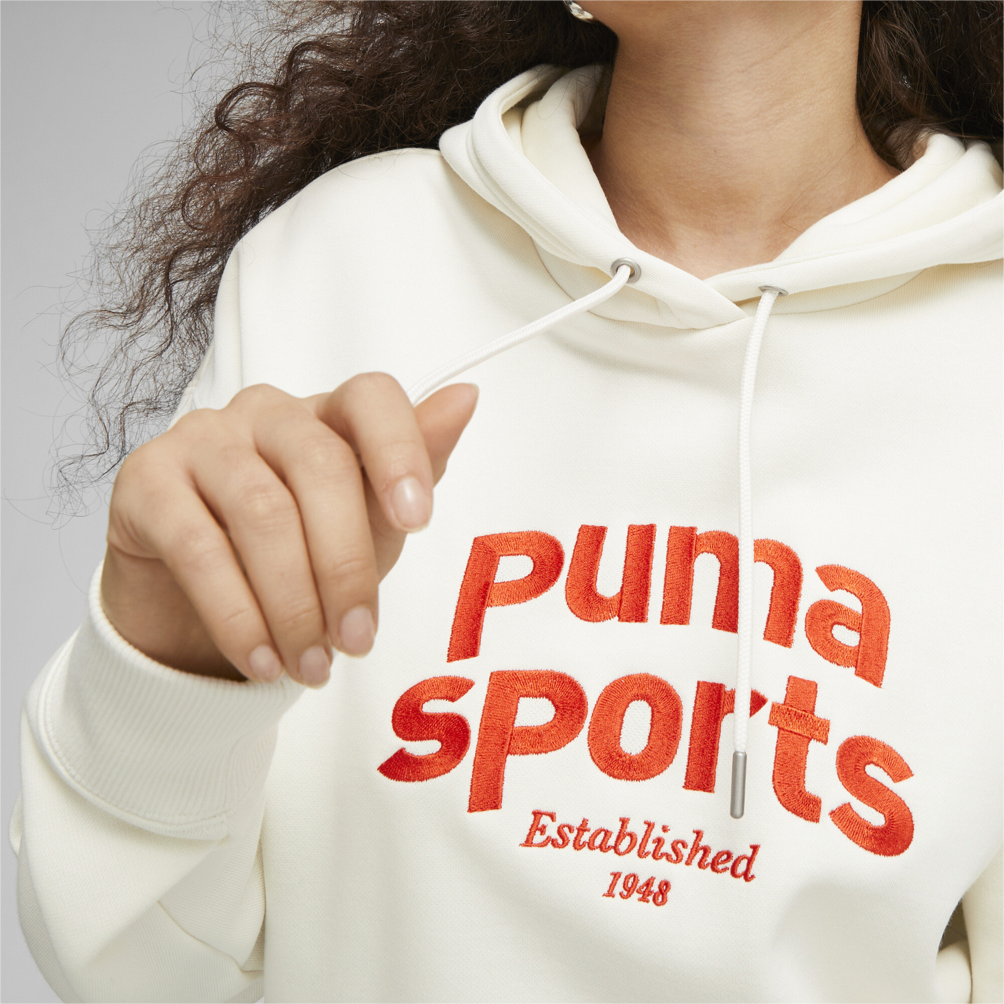 Women's PUMA Team Hoodie In White, Size Small