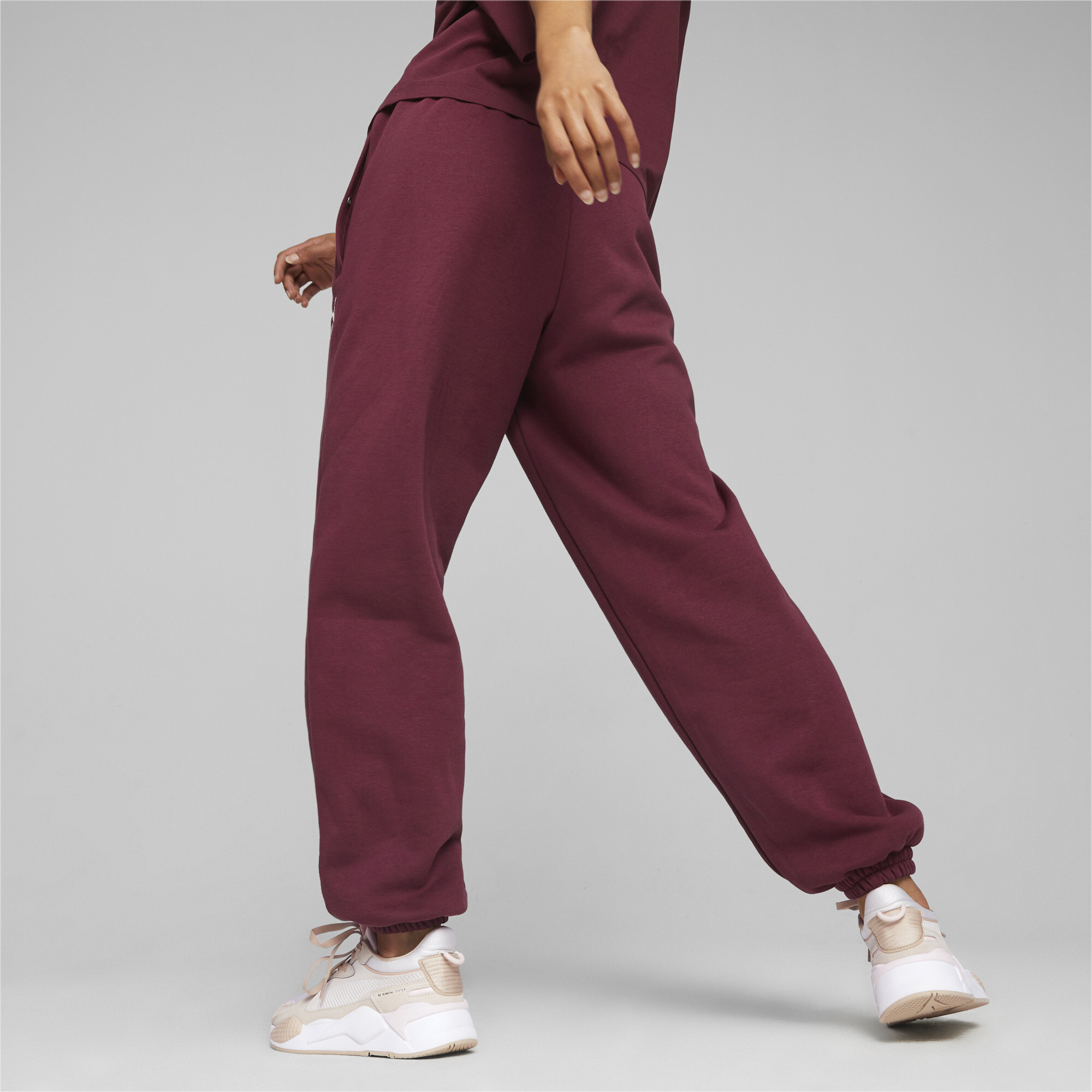 Women's PUMA Team Sweatpants In Red, Size Medium