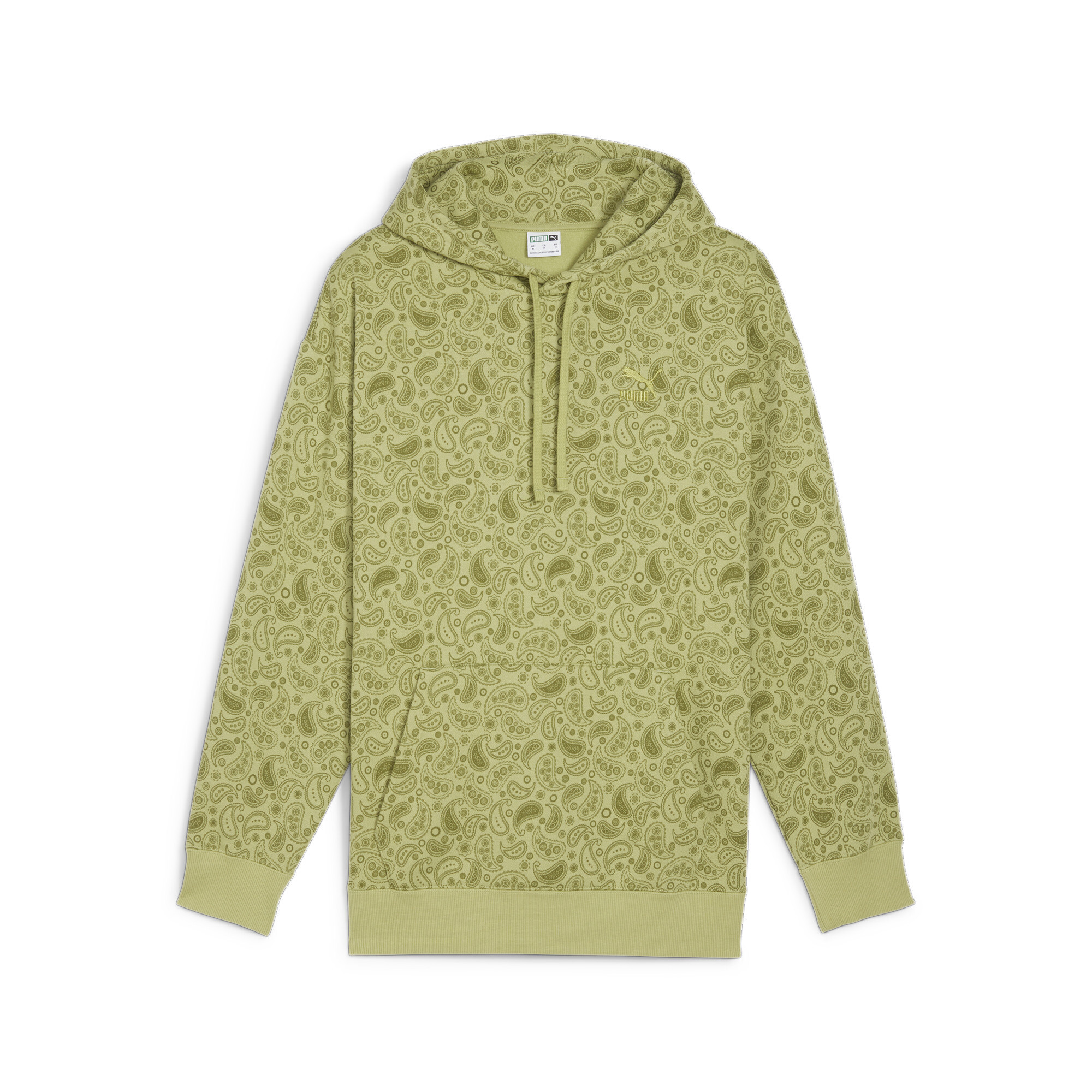 Men's PUMA CLASSICS PAISLEYLUXE Hoodie In Green, Size XS